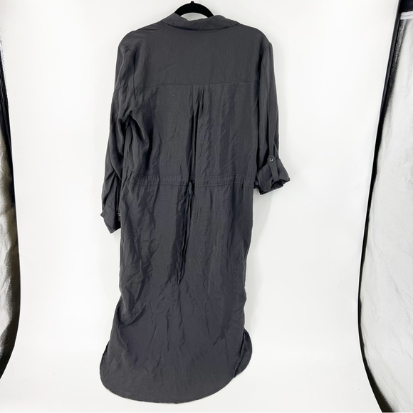 Anthropologie MAEVE Button-Down Shirt Dress GREY SIZE 10 - Picture 7 of 10